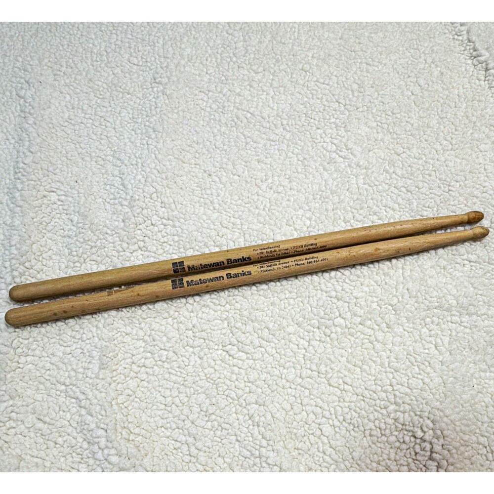 Matewan Banks Richlands VA Promotional Advertising Wooden Drumsticks Vintage